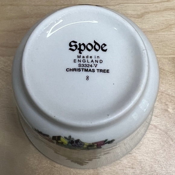 Vintage Spode Votive Cup and Candle in Christmas Tree Pattern - Picture 5 of 6